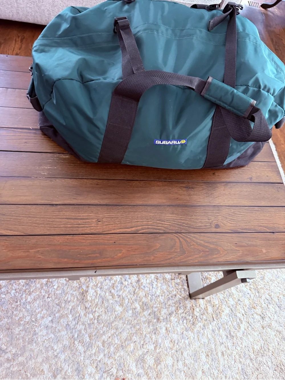 Vintage L.L.Bean Subaru Green Large Duffel Bag Unisex Canvas Travel Weekender